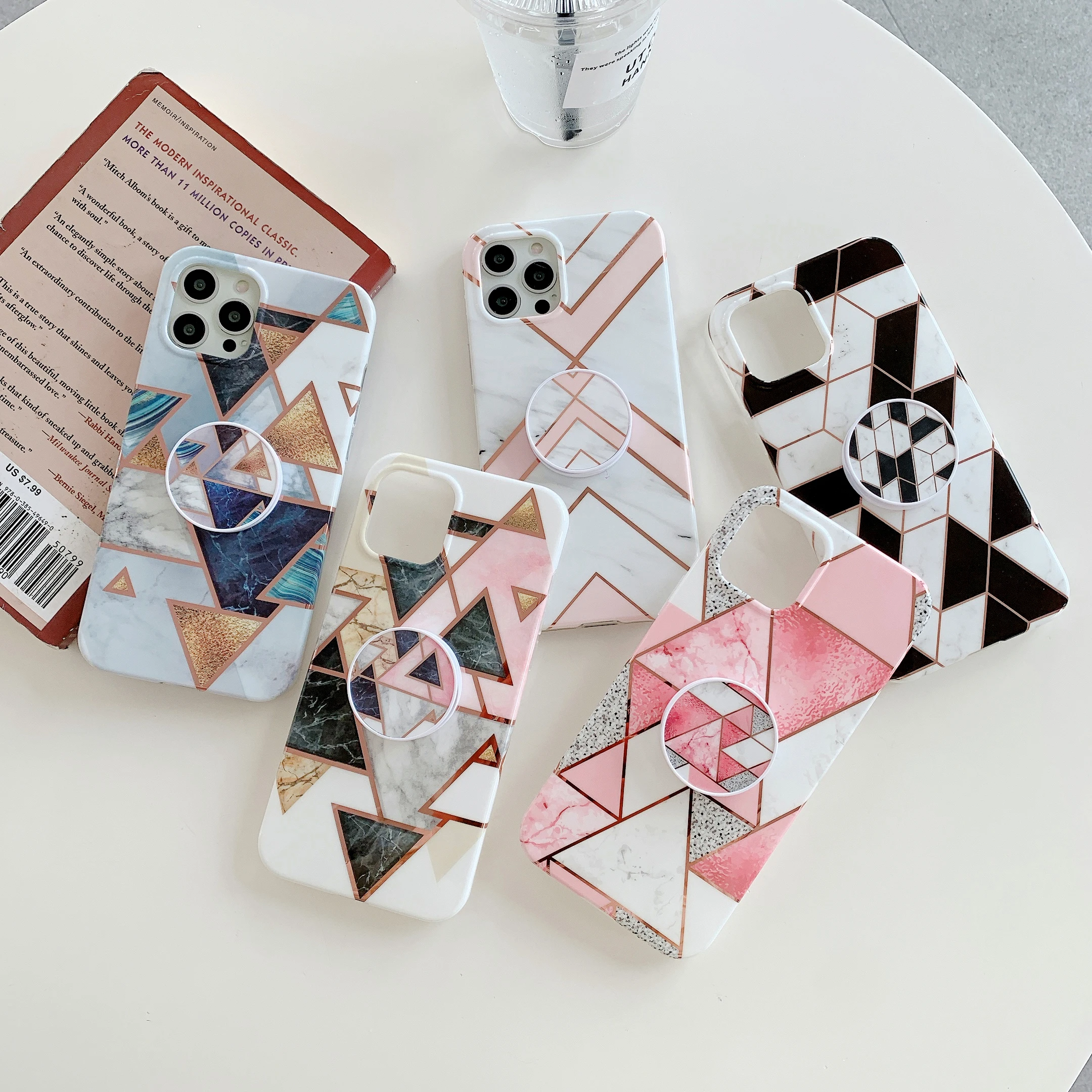 

fashion marble phone case for iphone 12 pro max slim case luxury stand phone back cover for iphone 12