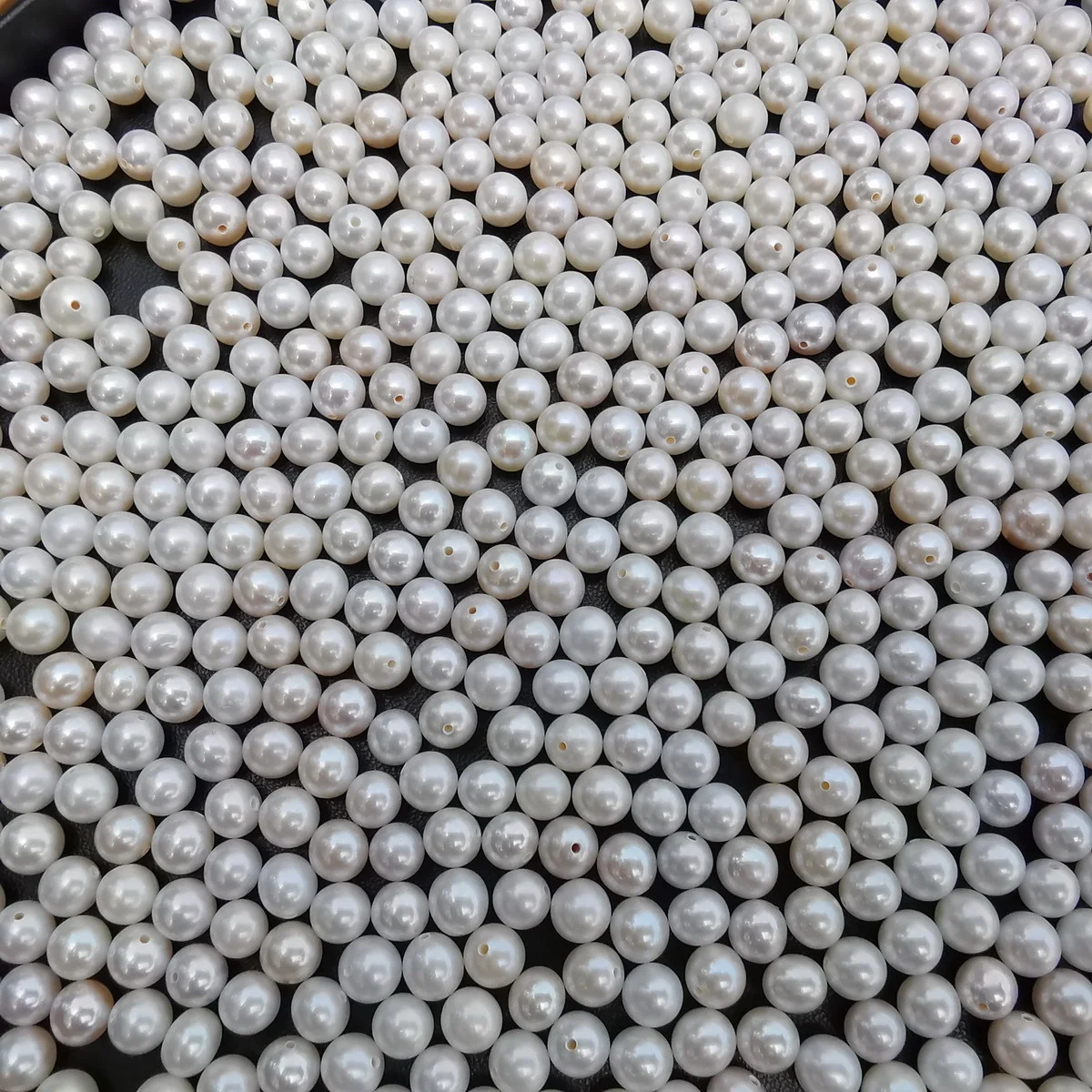 
Grade AAA+ to AAAA round loose pearls half drilled freshwater pearl beads natural 5mm 6mm genuine pearl wholesale accept OEM ODM 