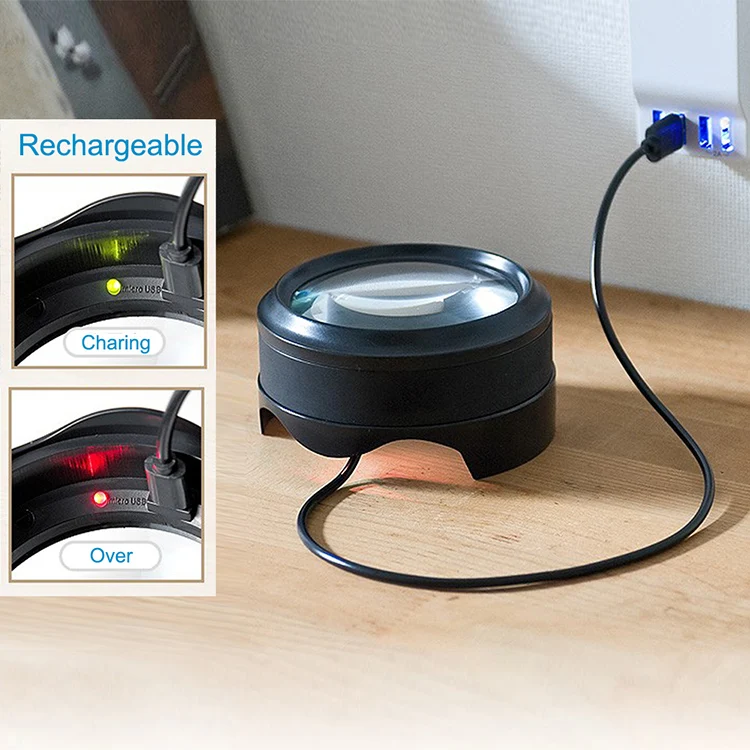 Dh86015 Hot New Dermatology Magnifier,Glass Dome Lens Magnifier With