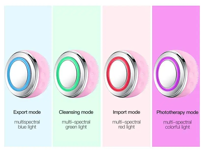 
Sonic Silica Facial Cleansing Brush 2 In 1 Led Photon Face Massage Deep Pore Cleaner Acne Remover Anti Wrinkle Face Lifting 