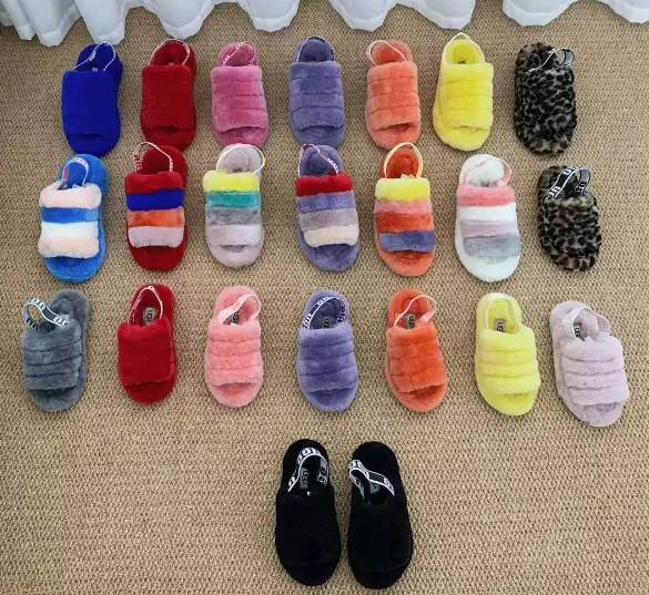 

high quality Uggging popular Women's Fluff Yeah Slide Slipper, Black/blue/pink etc.