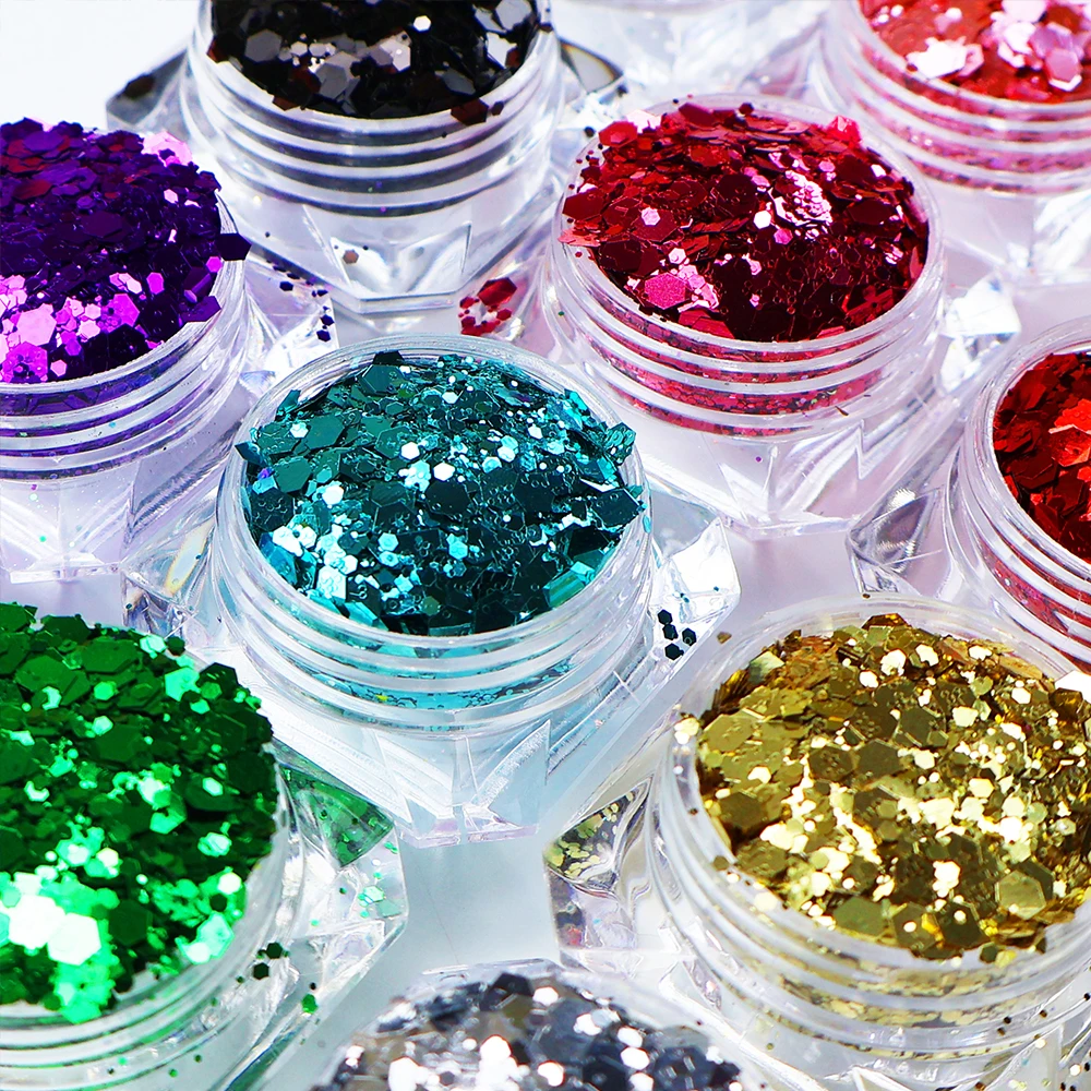 Fast Delivery Bulk Chunky Nail Glitter Wholesale Polyester Metallic Mixed Glitter for Telephone case Resin Crafts Christmas