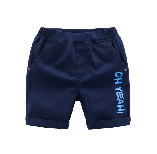 Boys Solid Soft Cotton Casual Style Shorts With Cartoon Logo