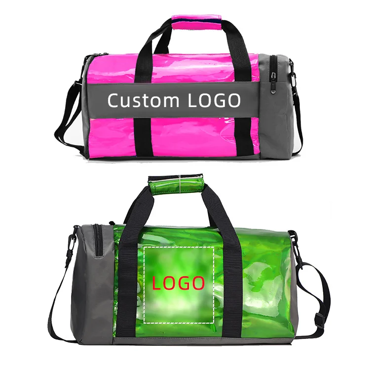 

wholesale luxury fashion colorful PU nylon design custom logo duffel wet bag waterproof duffle gym fitness sports travel bag, Customized color