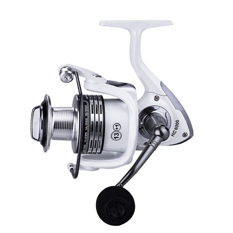 

WEIHE CNC handle fishing rock new saltwater aluminium spinning reel for fishing, Pearl white