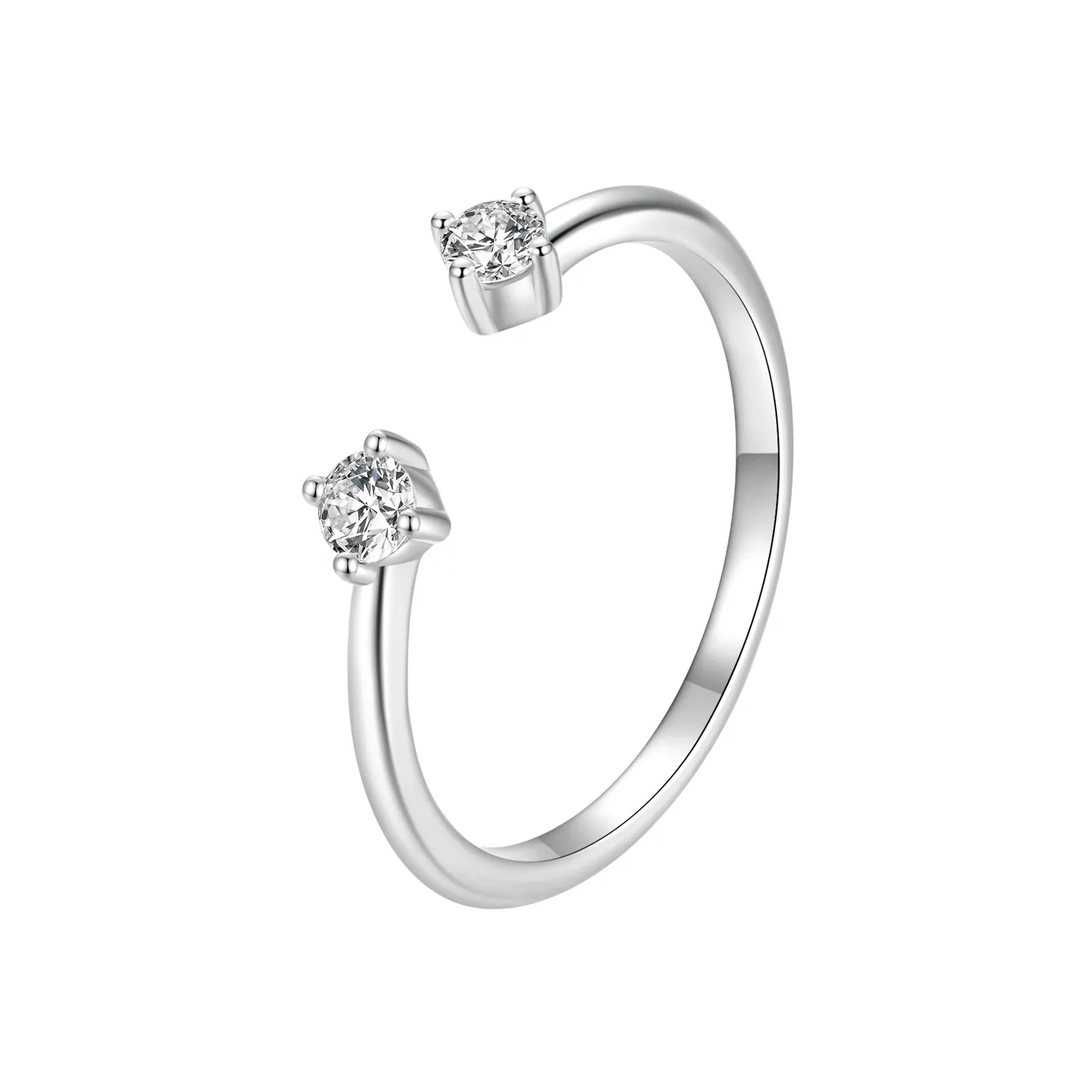 925 Sterling Silver Exquisite Moissanite Open Ring Fashion Jewelry Dazzling Adjustable Platinum Plating Ring