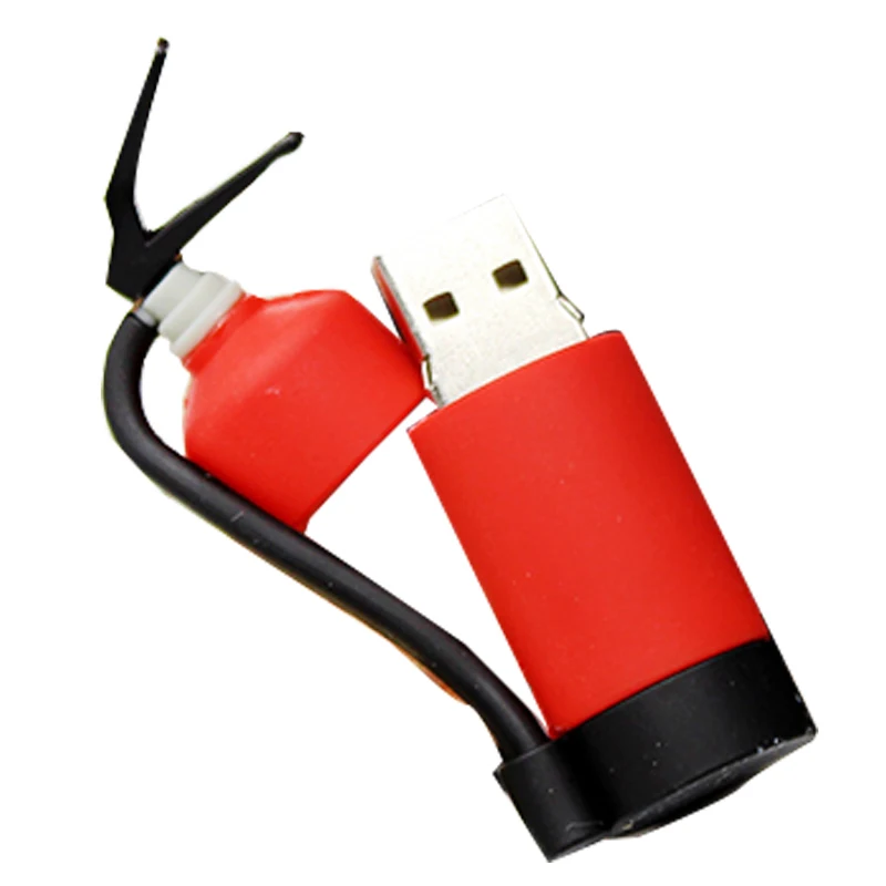 

RTS Wholesales Fire Extinguisher USB 16GB 32GB 64GB 128GB Flash Drives Existing Mould Fire Extinguisher pvc material usb U Disk