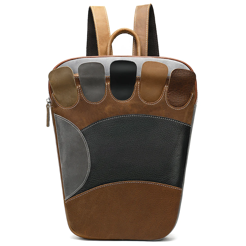 

2020 New Arrival custom backpack manufacture , carton style genuine leather backpack men for school, Color