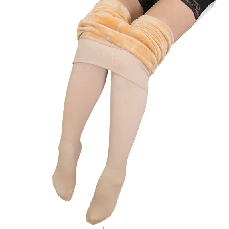 

Hot Sale Women's Winter Leggings  Stretchy Patchwork Trousers High Waist Warm Plus Velvet Black Pants, Picture shown