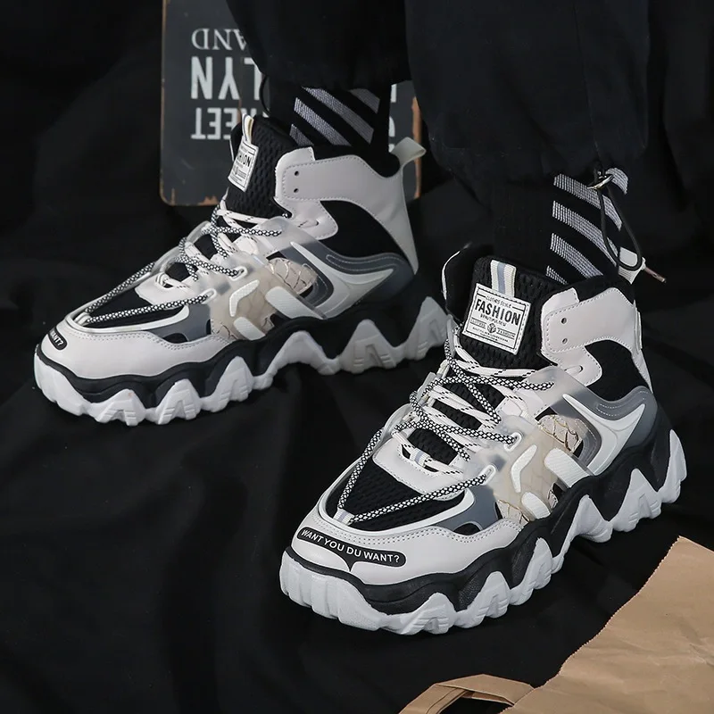 

New Trend Tide Brand Autumn And Winter Increases New High-top Casual Sports Men's Shoes Sneakers