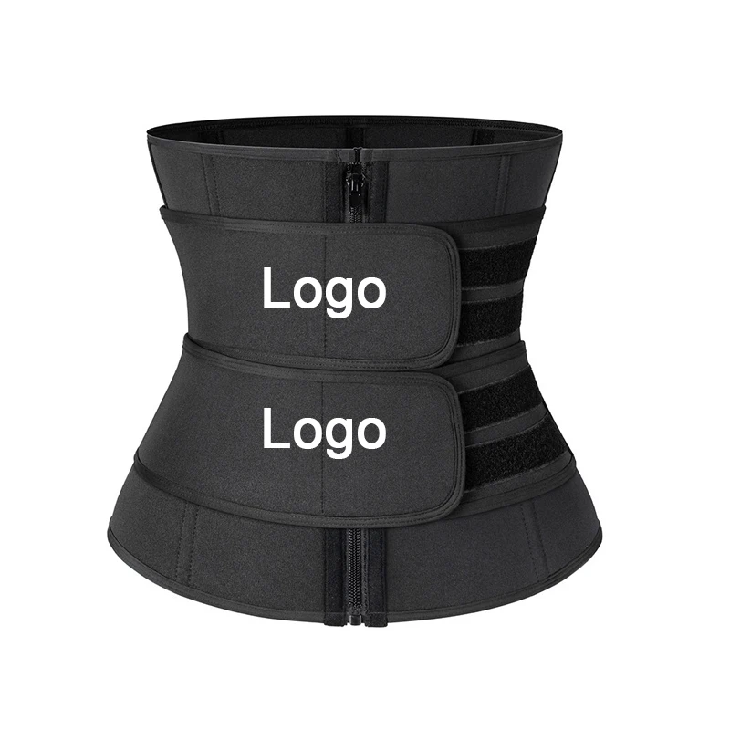 

High Quality 2 Two Strap Black Double Belt Neoprene Waist Trainer Women Plus Size, Black, pink