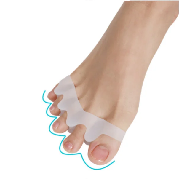 

2021 hot sale foot toe spacers silicone toe separators, White,black,pink,blue,complexion