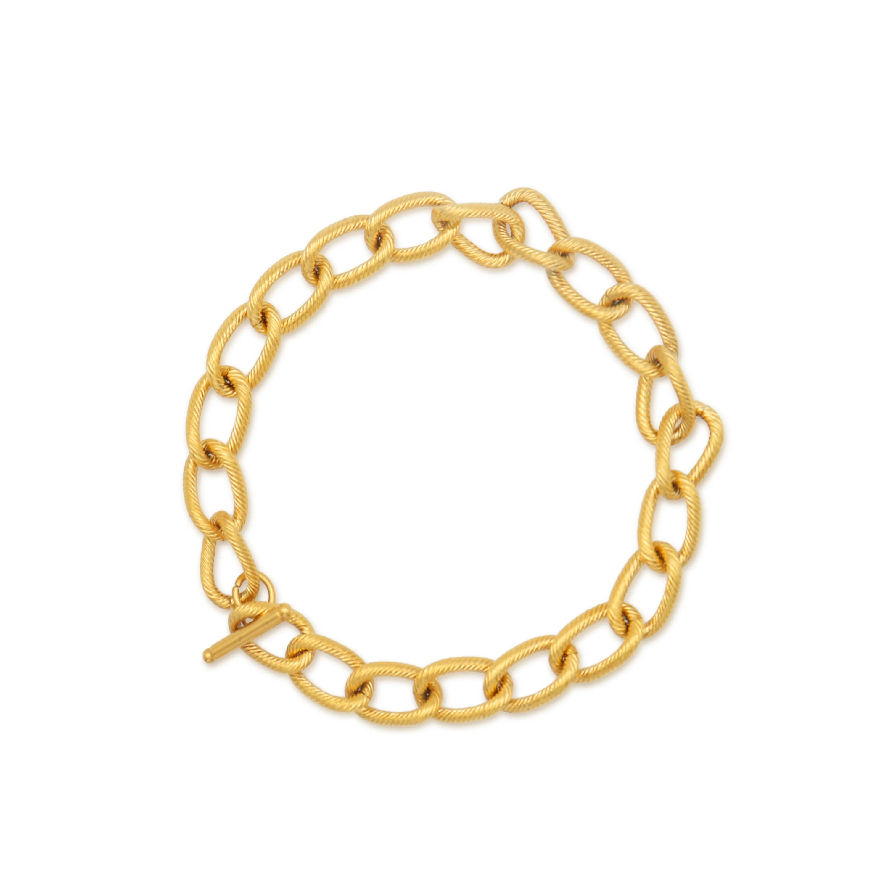 

Chris April Fashion jewelry 316L stainless steel PVD gold plated Geometry Big circle chain bracelet