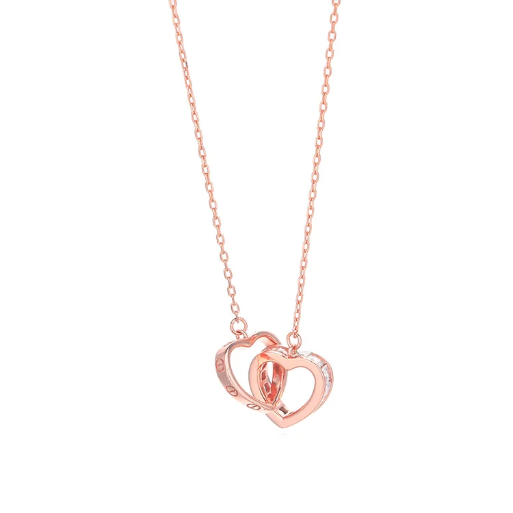 

New design blue heart jewelry box cubic zirconia necklace
