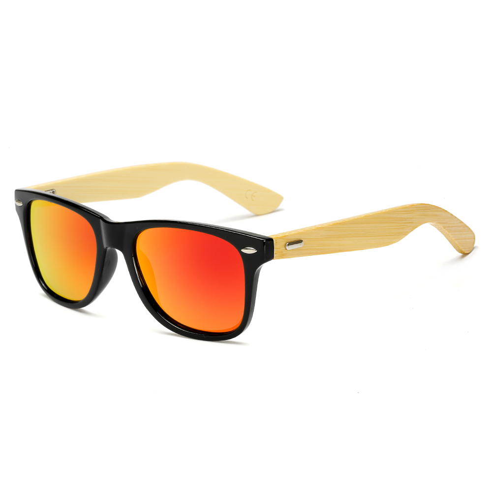 

High quality large frame AC lens UV400 bamboo sunglasses
