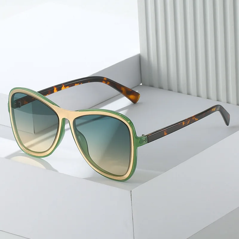 

438 Luxury Custom Logo Shades Ladies Green Designer Brand Sun Glasses Mens Fashion women's plastic sunglasses