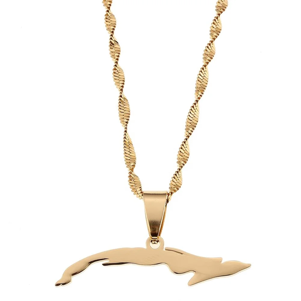 

Gold Color Cuba Map Necklaces For Women Map of Cuba Charm Map Jewelry