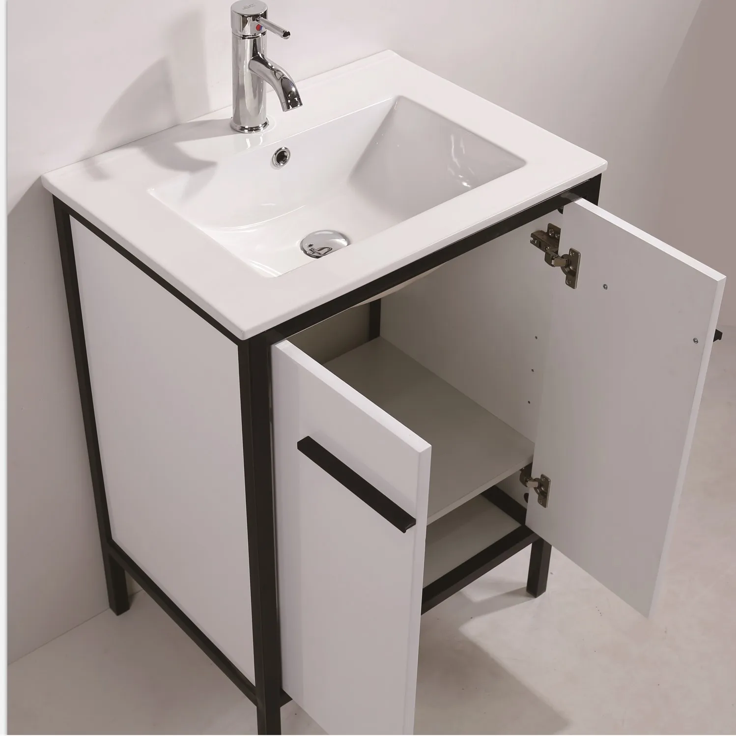 2023 Contemporary Single Sink High Gloss Lacquer Floor Mounted Bathroom ...