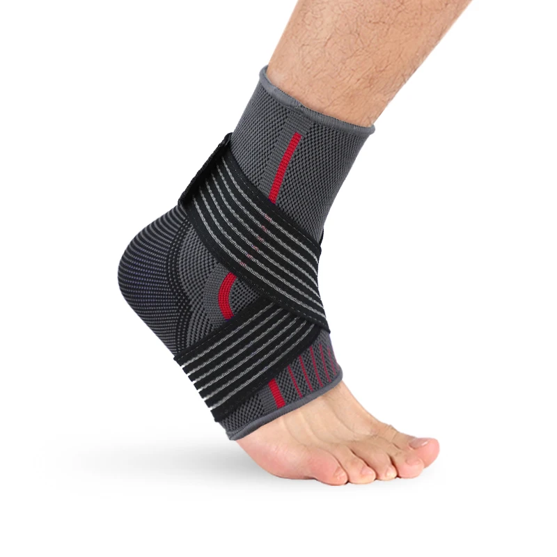 

Low MOQ Custom Logo Sports Support Ankle Brace Safety Customized Logo Compression Elastic Adjustable Ankle Foot Brace, Black