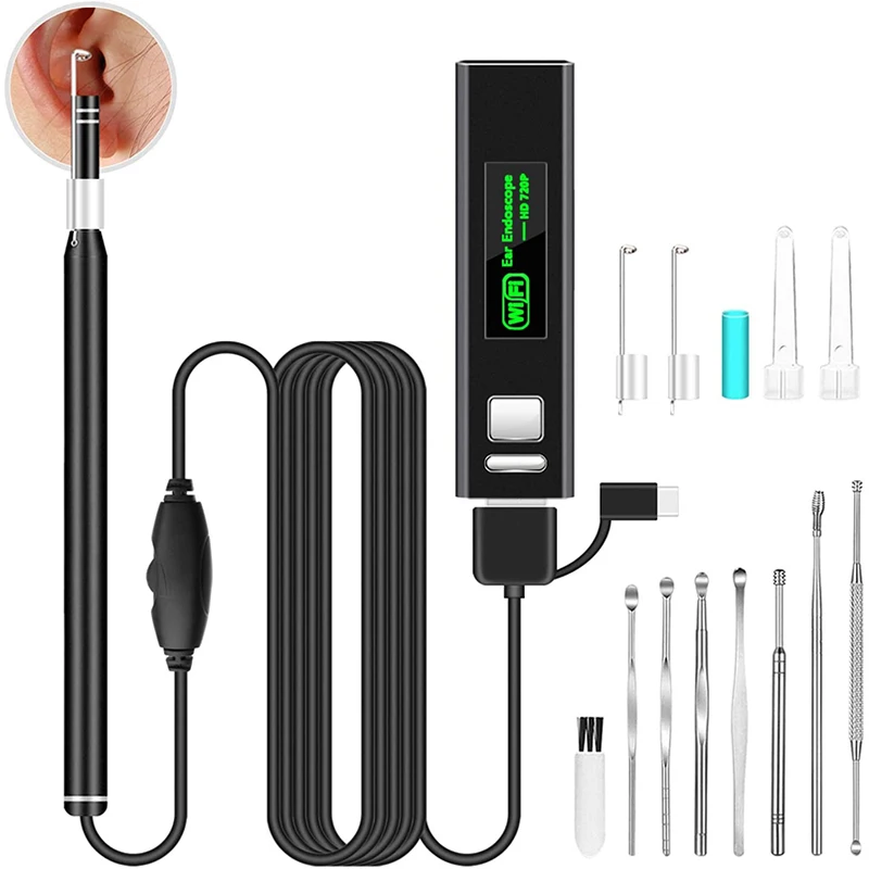 

Portable Visual Ear Wax Removal Tool 1.3M 720P WiFi Wireless Digital Ear Otoscope Endoscope Scope Camera