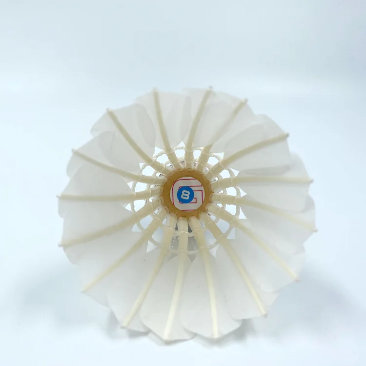 Durable New Dmantis G8 Goose Feather Class a Badminton Shuttlecock Training Use 12-Pack Natural White