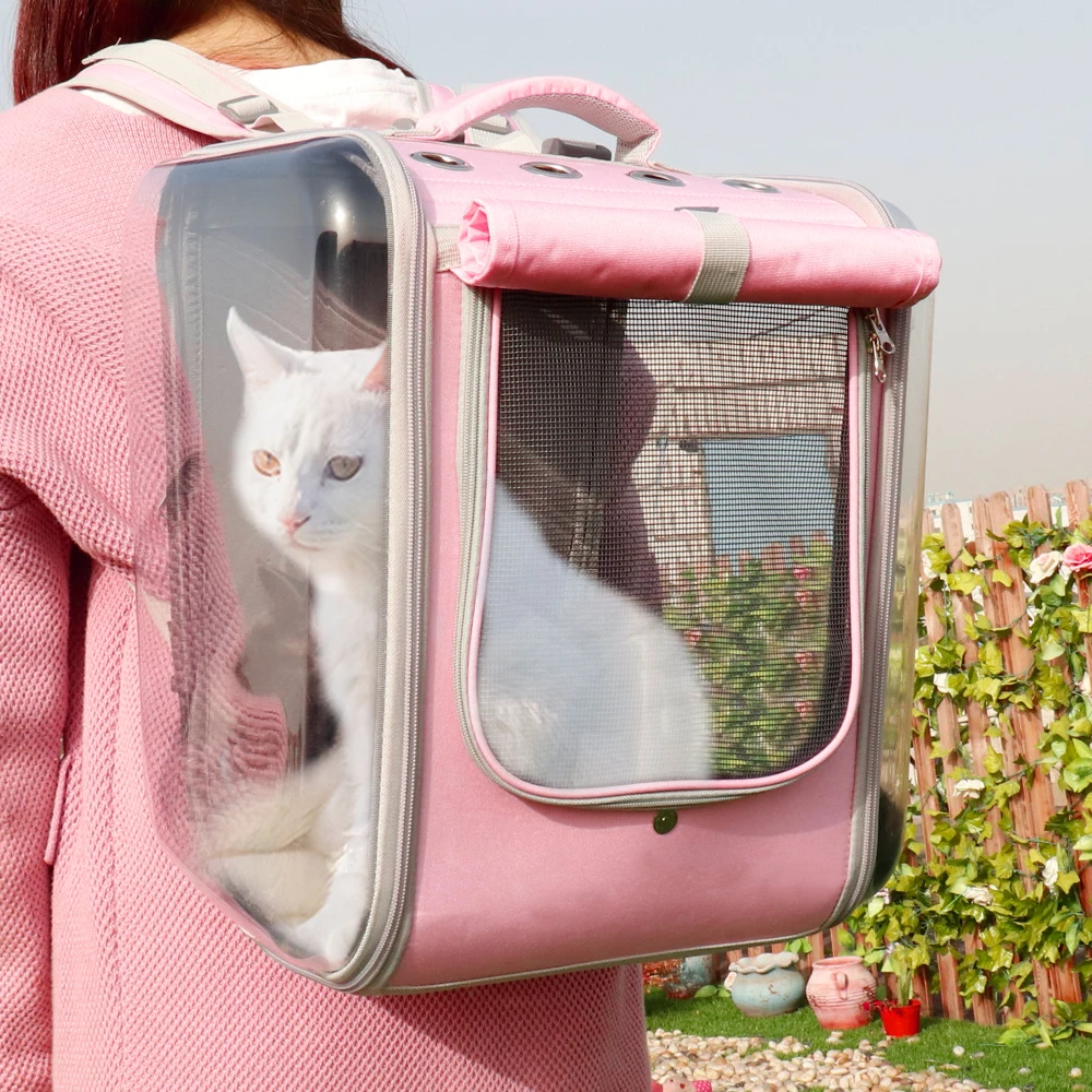 

Breathable Cat Travel Outdoor Shoulder Bag Portable Pet Cat Carrier Backpack, As picture