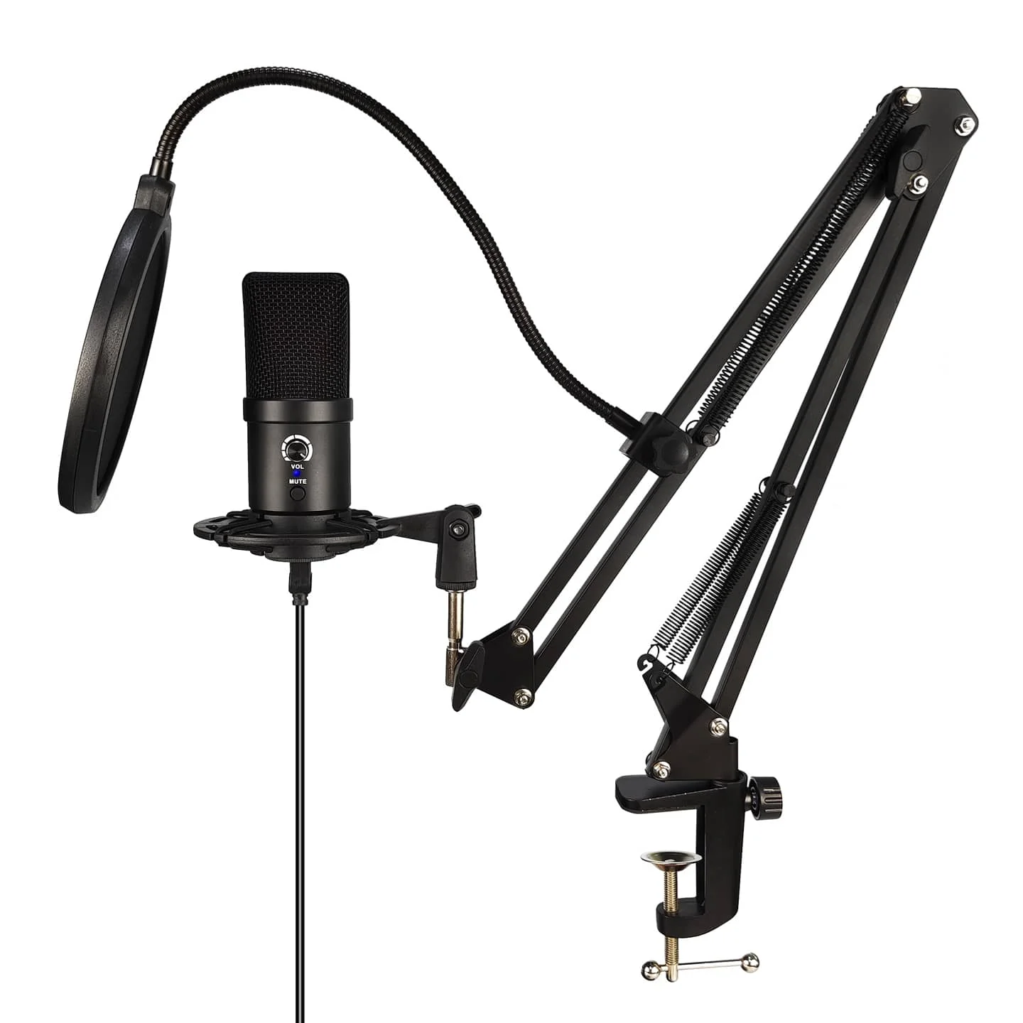 

Condenser Microphone, Professional Cardioid Studio Mic Kit with T20 Boom Arm, Shock Mount, Pop Filter for Podcasting