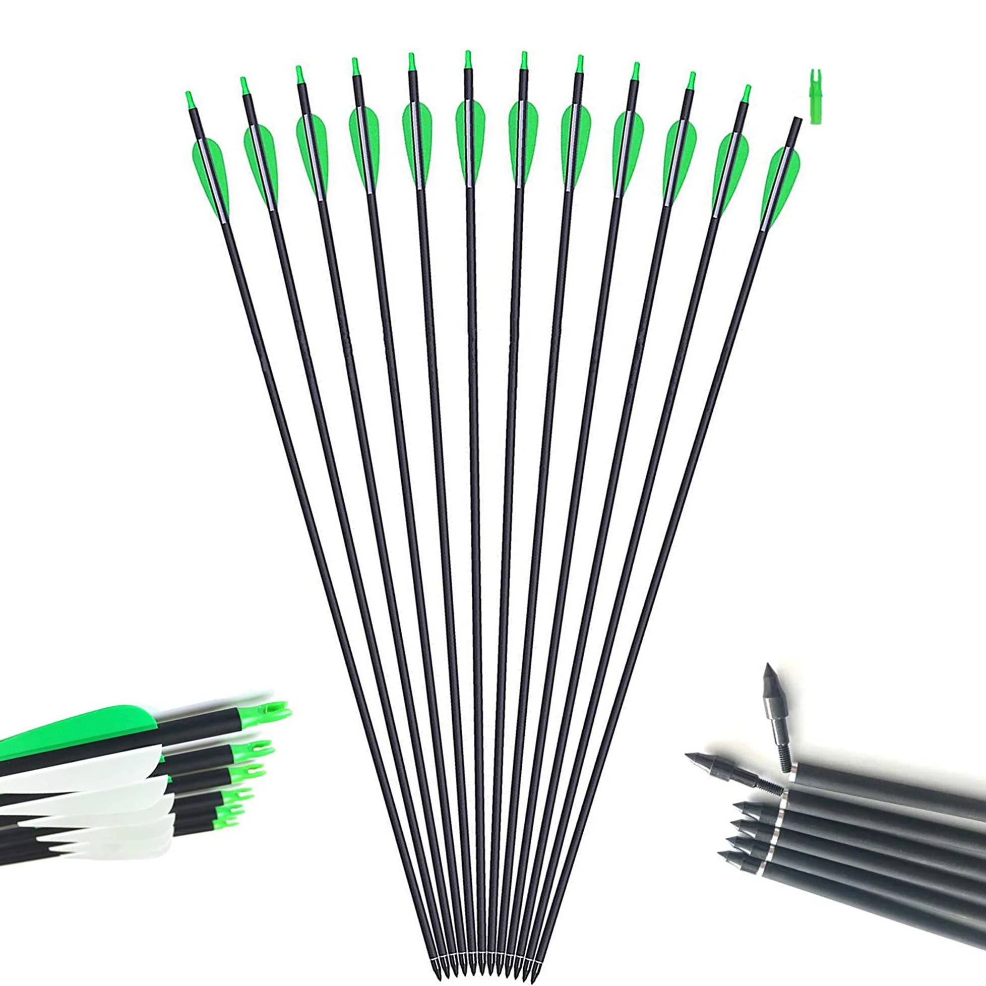 

30 inch mixed carbon arrow practice archery aiming compound bow and anti-bow carbon aiming arrow