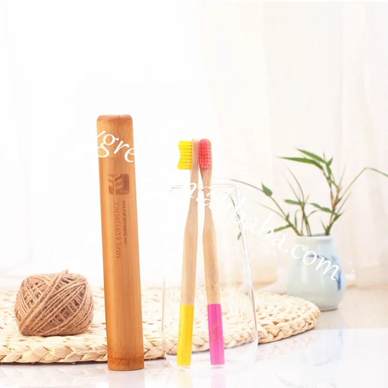 

Nylon Bristles Bamboo Toothbrush With Case For Hotel