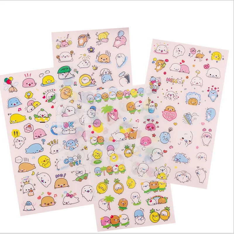 

6 sheet/pack Cut Pet Series PVC Stickers Cartoon Scrapbooking Netbook Sticker Student Party Favor Factory Directly.