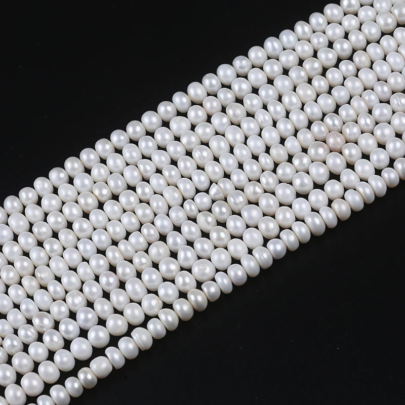 

7-8 mm Centre Hole Natural Fresh Water Button Shape Pearl, White/black/pink or custom color