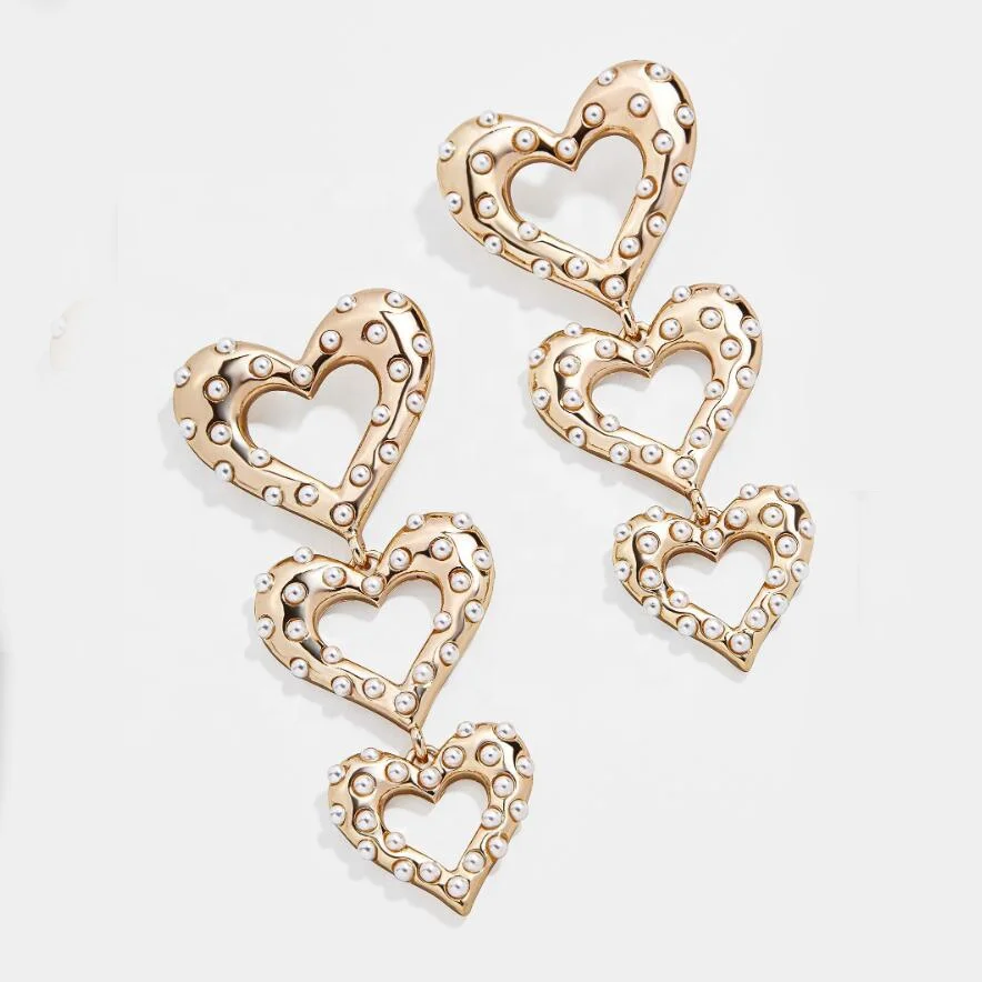 

2021 Fashion Vintage Cute Rainbow Crystal Rhinestone Triple 18k Gold Glass Heart Seed Beaded Eye Drop Earrings for Women Jewelry, Many colors fyi