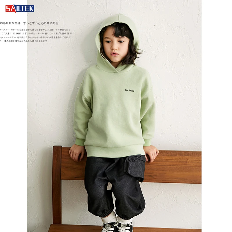 

2022 High quality custom logo comfy cotton hoodie kid pullover boy hoodies