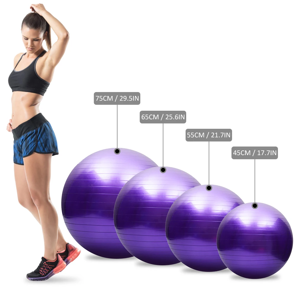 

Anti-burst Yoga Thickened Stability Balance Pilates Barre Physical Fitness Exercise Ball 45CM 55CM 65CM / 75CM