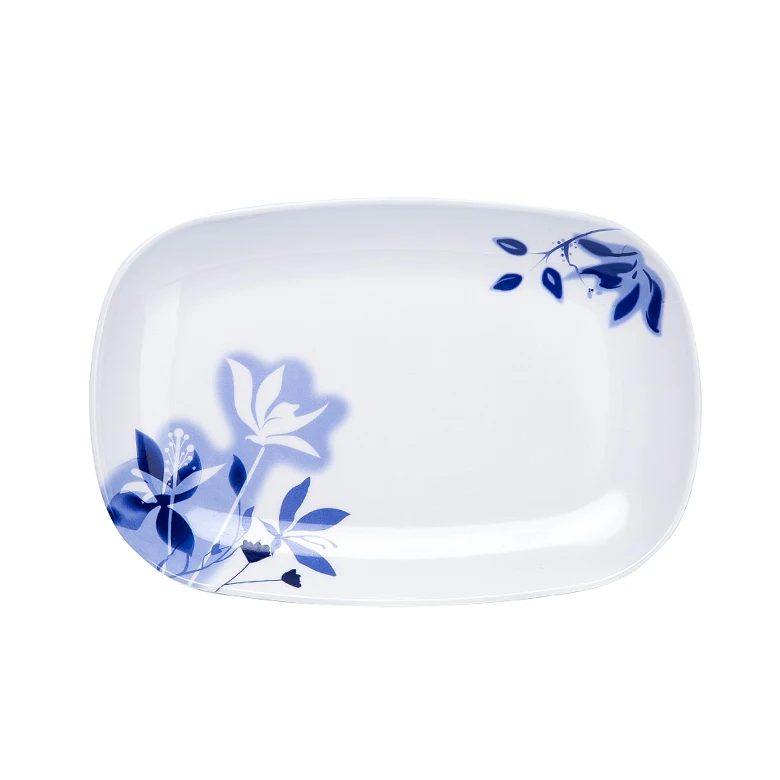 Cheap Price Non Toxic Shatterproof Artistic Oval Melamine Dinner Plates