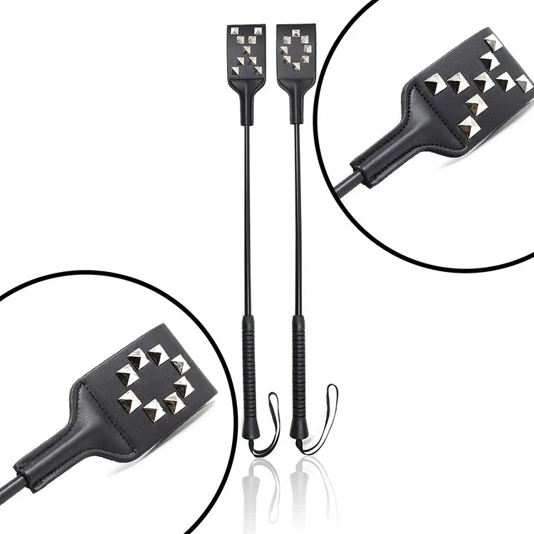 

European and American tone pointer taste riding whip willow Ding leather whip, Black