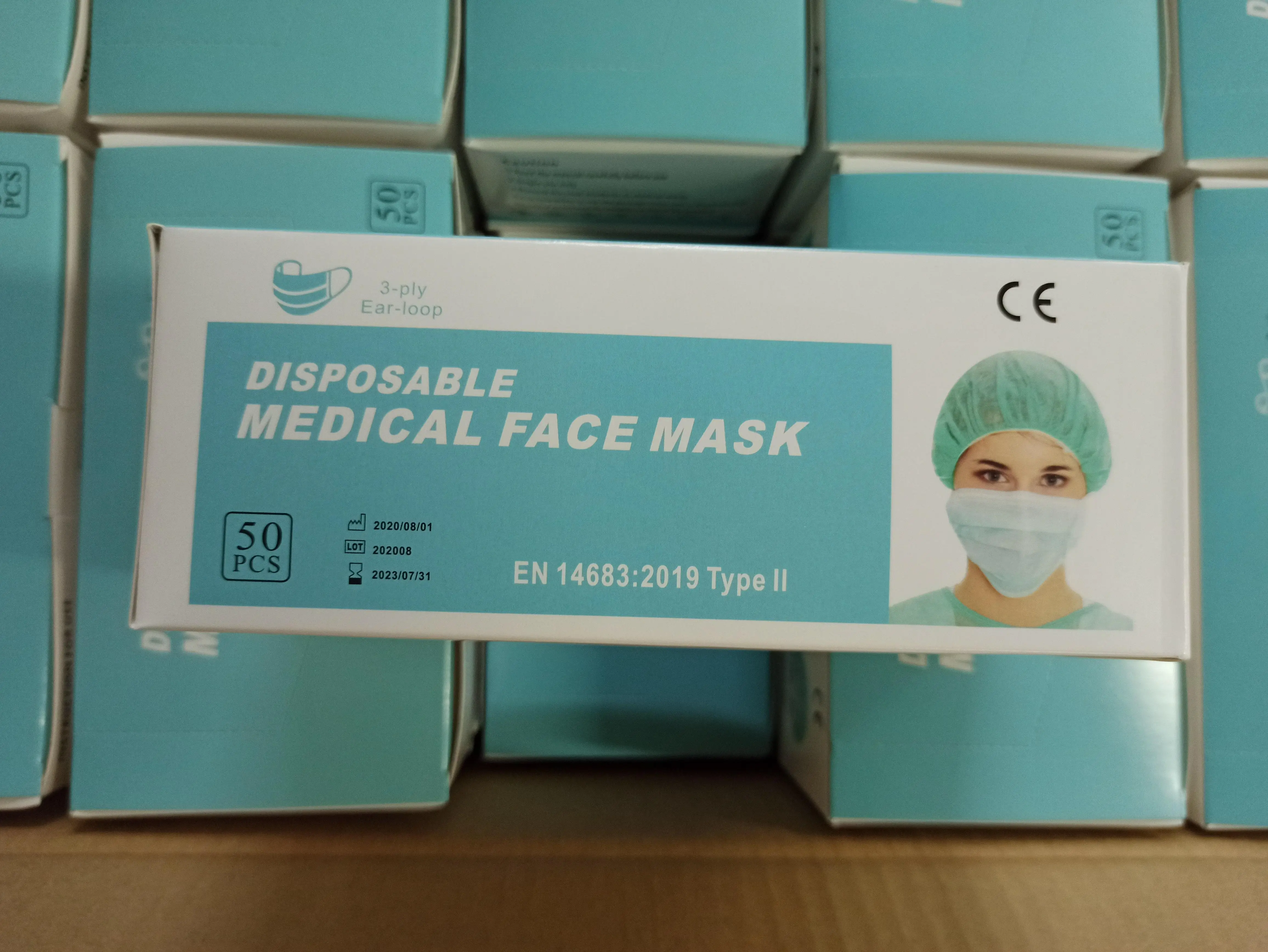 Ce Approved En14683 Type Ii Surgical Face Mask Logo Customized Printing