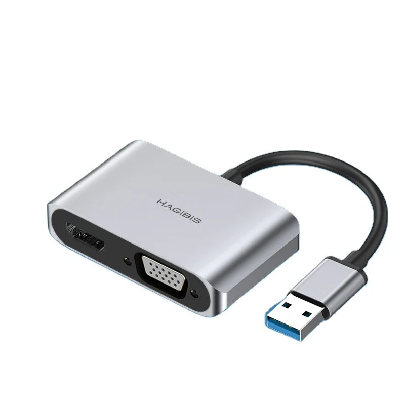 

Hagibis USB 3.0 to HDMI-compatible VGA Adapter 1080P Multi-Display 2in1 USB to HDMI-compatible Converter for Windows 7/8/10 OS