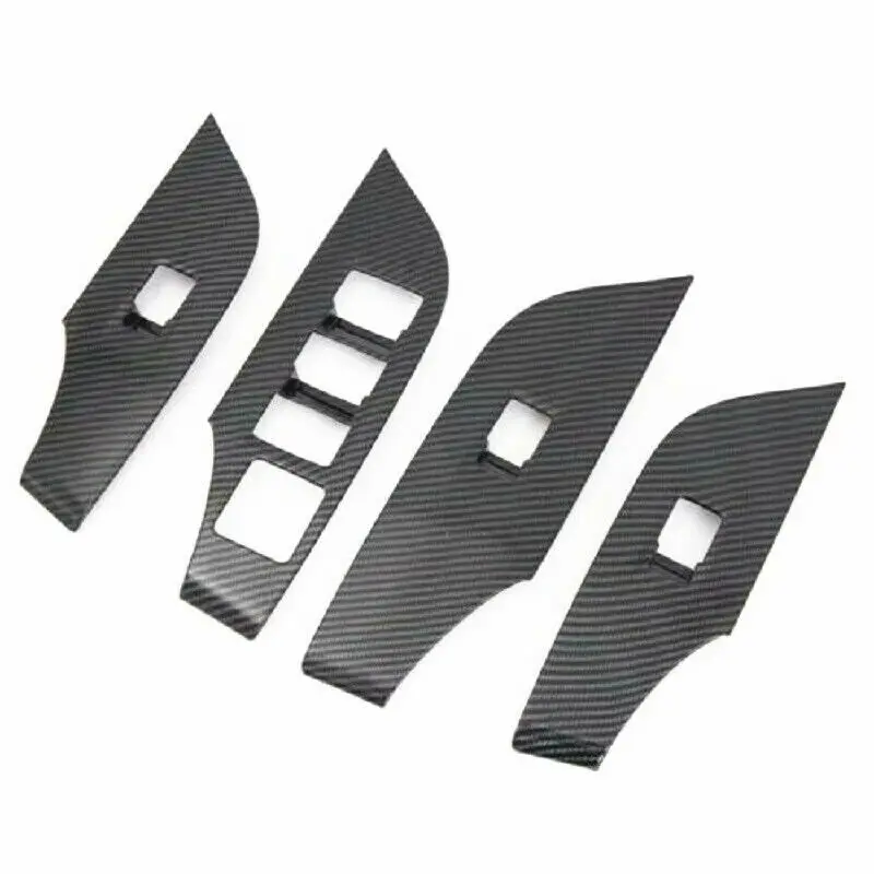 

Carbon Fiber Style Interior Door Armrest Cover Trim For Toyota RAV4 2019-2020 car accessories, Carbon glossy black