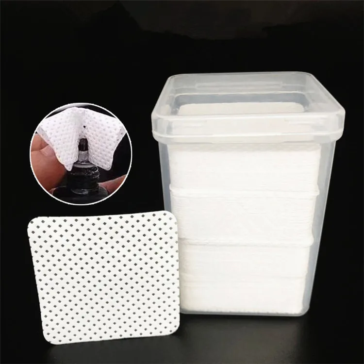

200Pcs Nail Cotton Lint-Free Paper Remover The Mouth Of the Glue Bottle Prevent Clogging Cleaner Pads Eyelash Glue, White