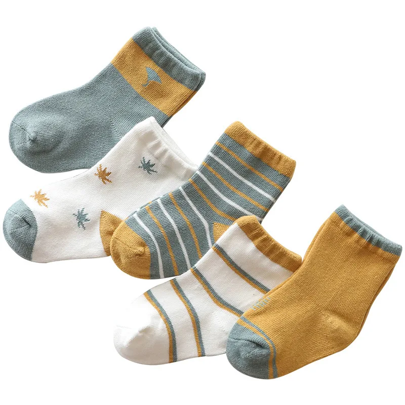 

5Pairs/lot Infant Baby Socks Autumn Baby Socks for Girls Cotton Newborn Cartoon Boy Toddler Socks Baby Clothes Accessories