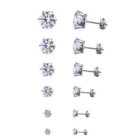 

Fashion Round Zircon Stainless Steel Earring Set for Women