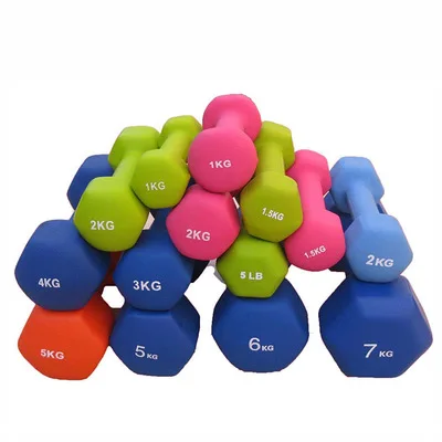 

Dumbbell neoprene rubber hex adjustable dumbbell women round rubber dumbbell