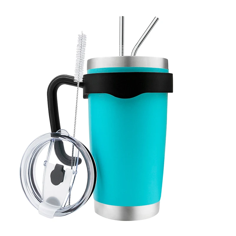 

WeVi 20 OZ stainless steel tumbler with handle and straw, Customized color