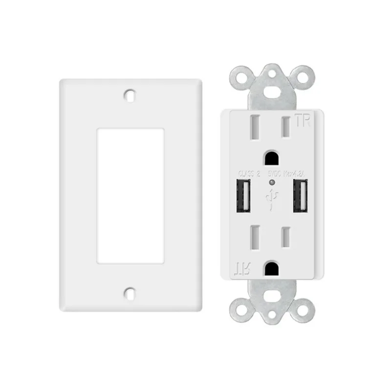 
Free Sample Dual 4.2A Fast Charging USB Wall Socket 