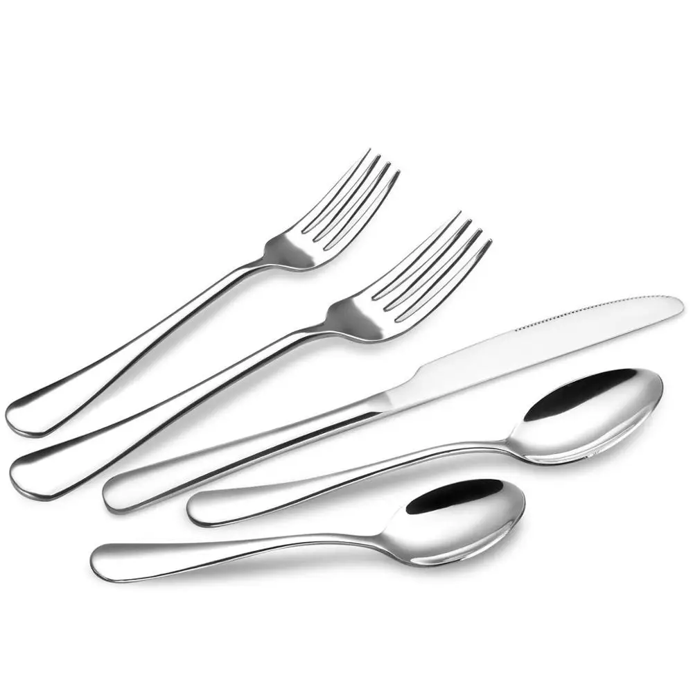 

Restaurant cheap silver flatware set dinner spoons forks and knife stainless steel cutlery