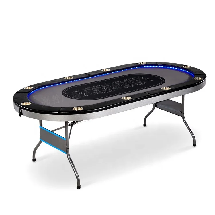 

Poker Table Gambling Game Folding Poker Table with LED, Can be customize