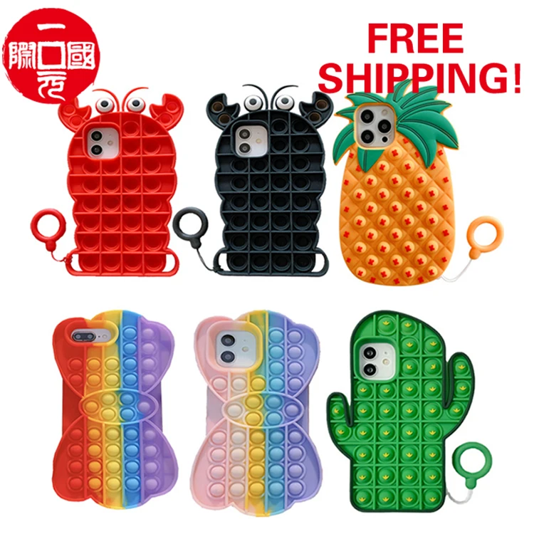 

2021 Newest Fidget Sensory Toy Popit Phone Case For iPhone 1112 Pro Max X XS XR 6 7 8Plus 6S