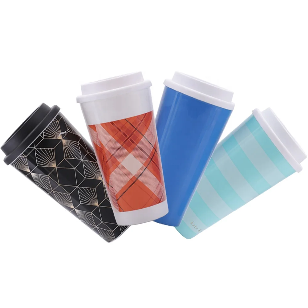 

PP plastic color beverage cups,PP mug with leak proof cover, Any color is available