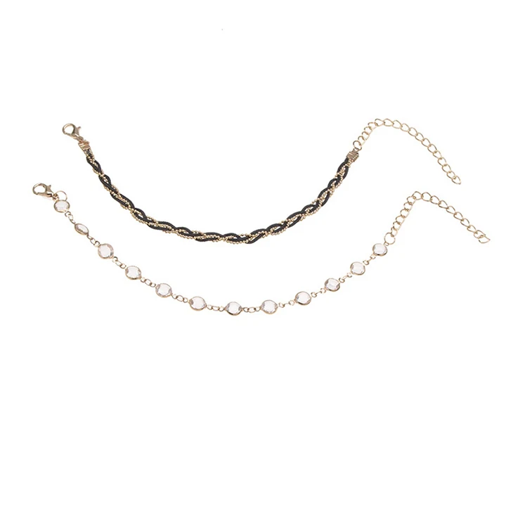 

Fashion Crystal Double Layer Anklet Wholesale, Picture shows